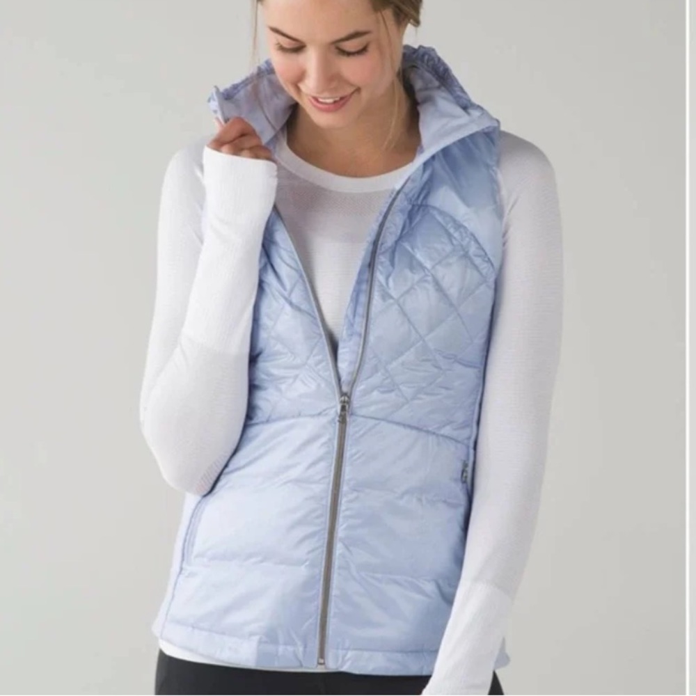 LULLULEMON DOWN RUNER VEST COOL BREEZE LILIAC SIZE 10